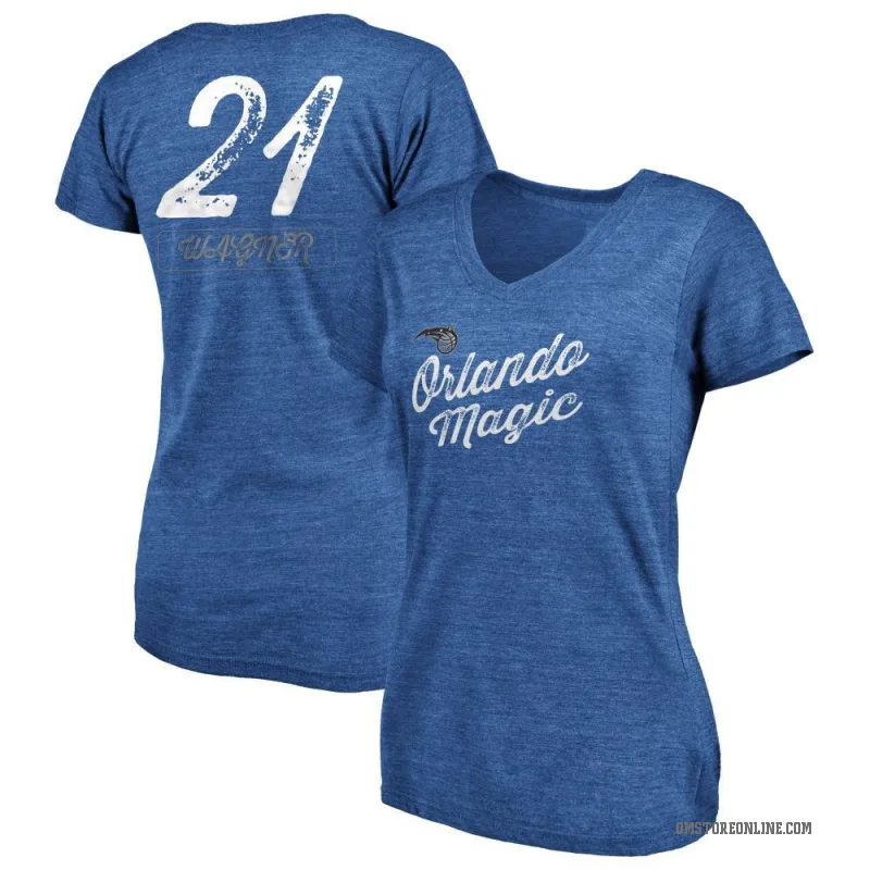 Moritz Wagner Women's Royal Orlando Magic Sideline V-Neck T-Shirt